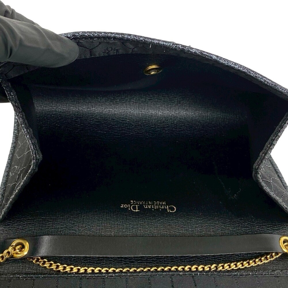Christian Dior Vintage Honeycomb Pattern Logo Hardware Nylon Leather Chain Sh... - Picture 9 of 9